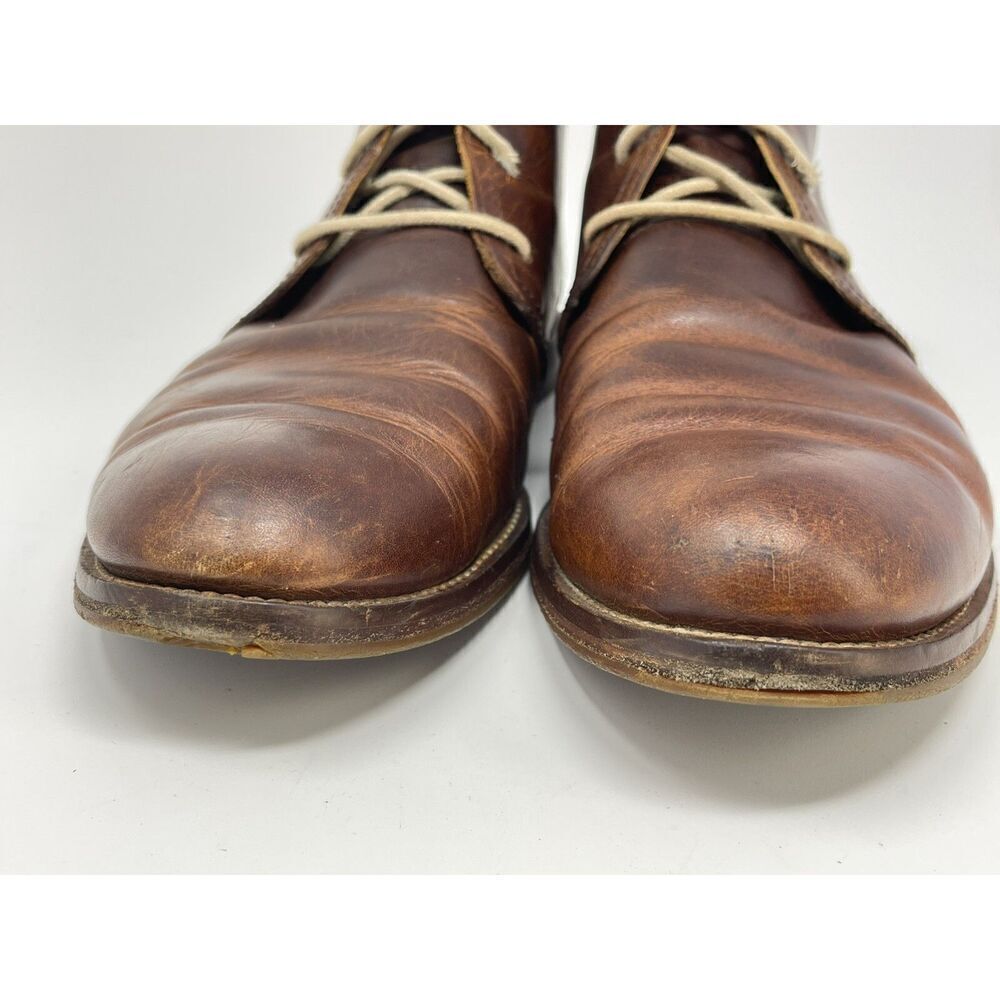 J. Shoes Monarch Brown Leather Lace-Up Plain Toe Shoes Chukka Boots Men's US 9.5 - Picture 2 of 16